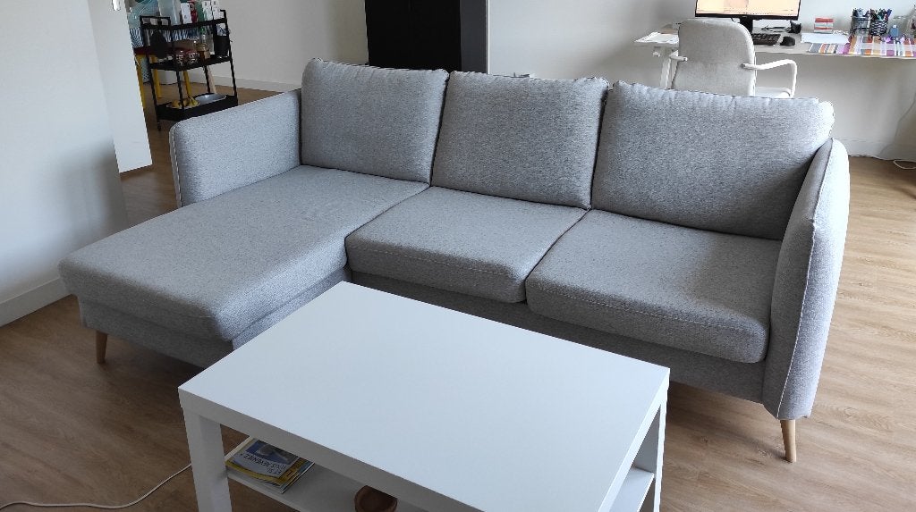 3-zitsbank met chaise longue, Huis en Inrichting, Banken | Sofa's en Chaises Longues, Ophalen, Driepersoons, 75 tot 100 cm, Zo goed als nieuw
