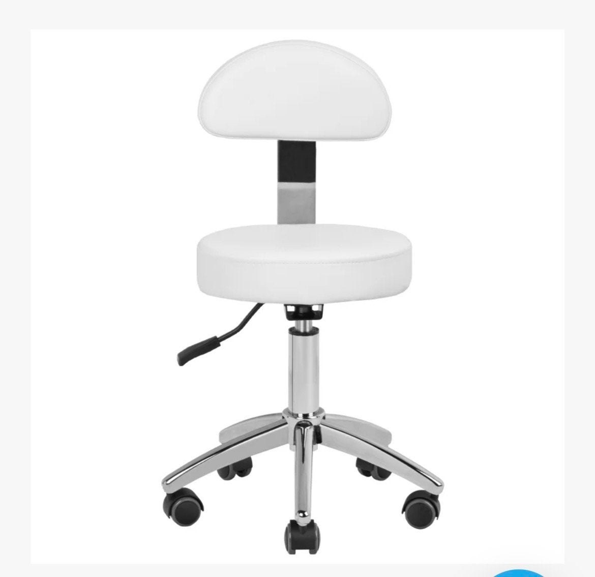 Cosmetische kruk BASIC 304P wit - pedicure/schoonheidssalon, Ophalen, In hoogte verstelbaar, Nieuw, Overige materialen