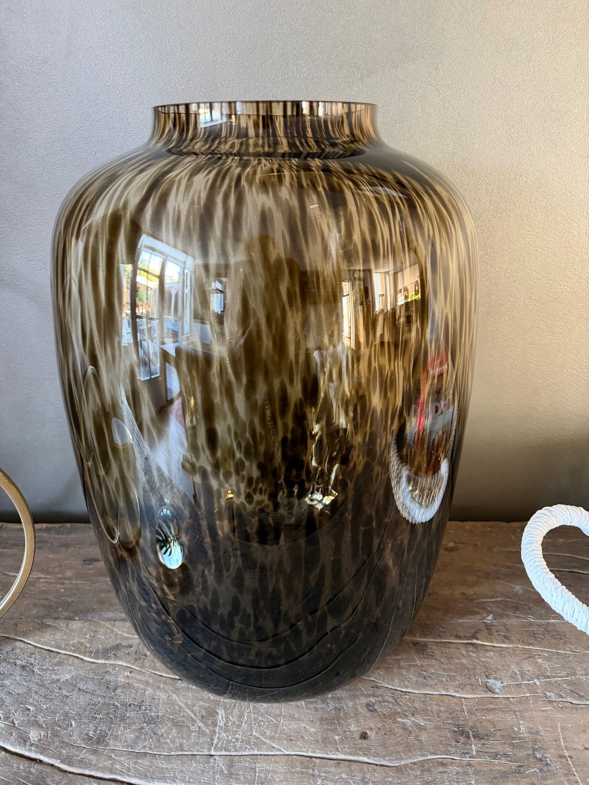Mondgeblazen glazen vaas met geslepen rand - 35 cm, Ophalen