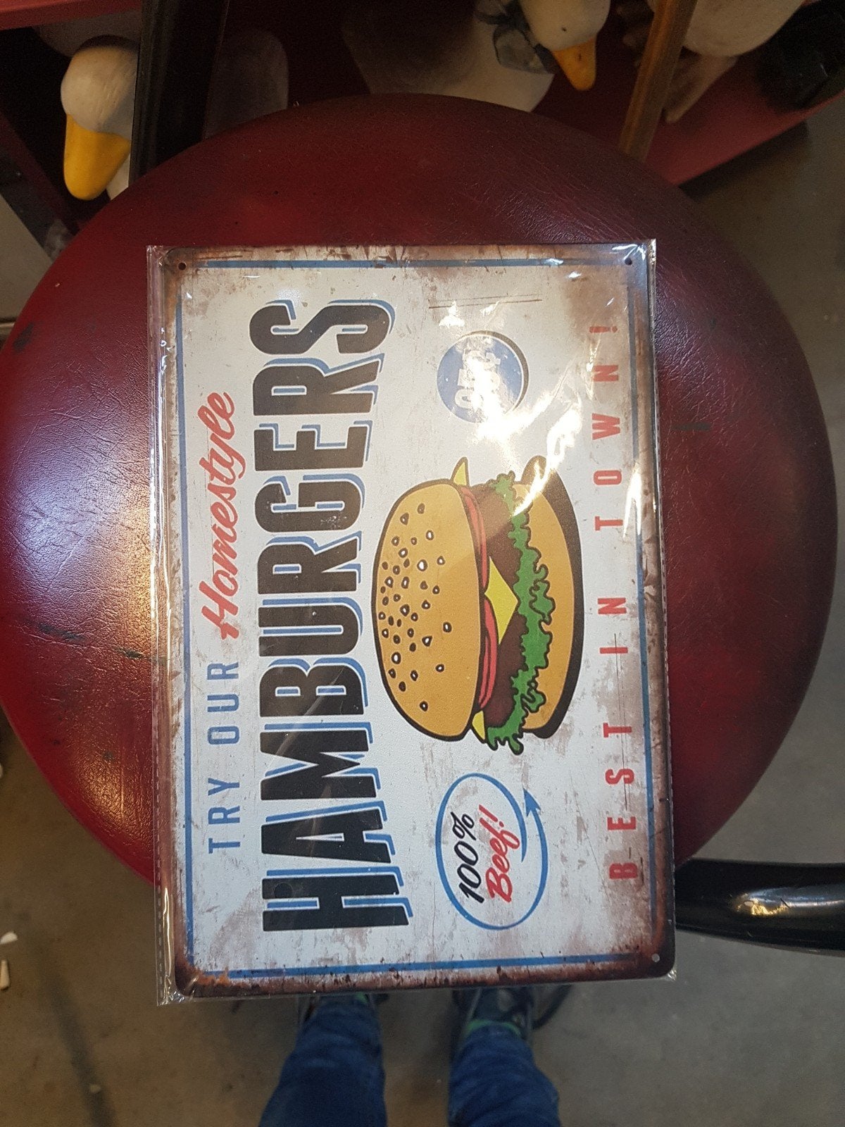 reclame bord  hamburger, Ophalen, Zo goed als nieuw, Reclamebord