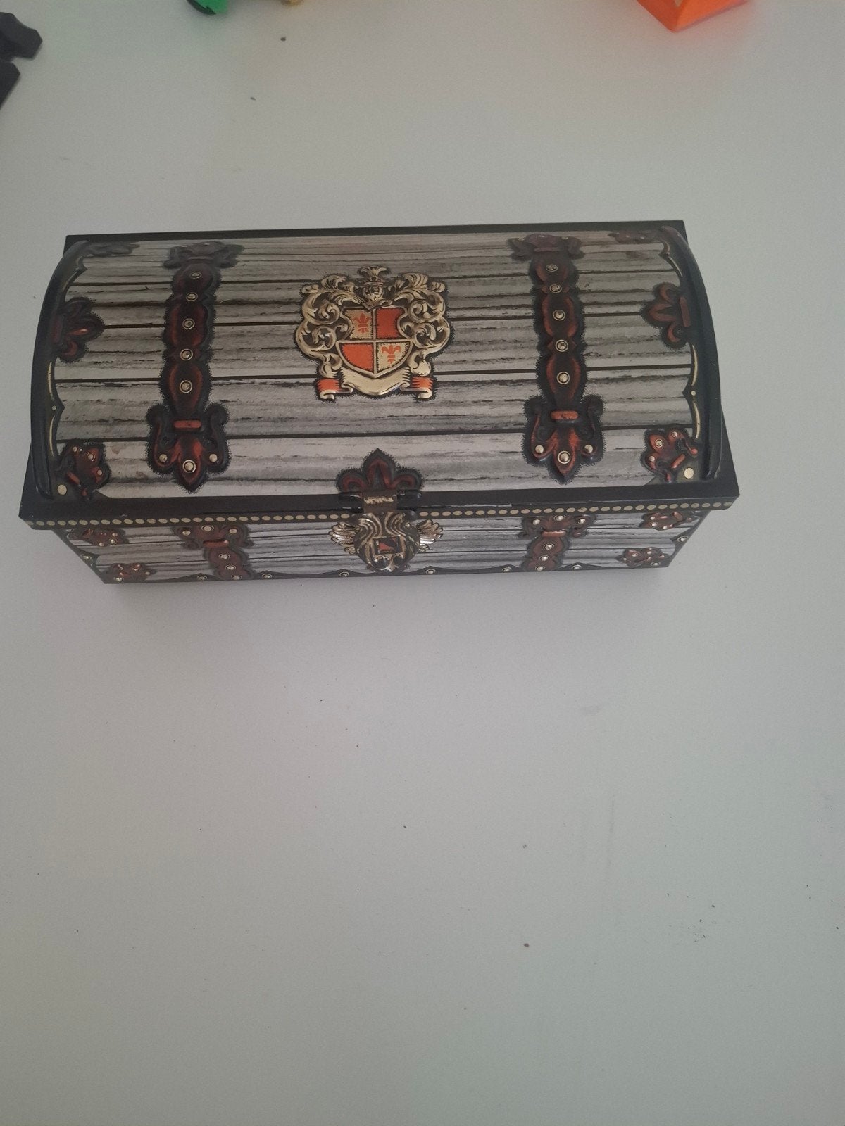 Ouderwetse Blikken Schatkist - Decoratieve Opbergdoos, Ophalen of Verzenden, Zo goed als nieuw, Overige, Overige merken