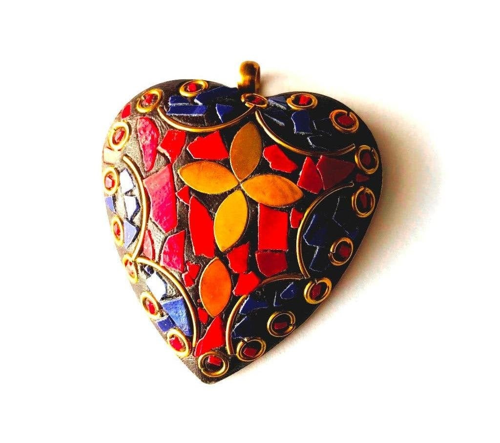 Mooie Grote etnische hanger met Lapis Lazuli en rode koraal, Verzenden, Nieuw, Steen of Mineraal, Met edelsteen