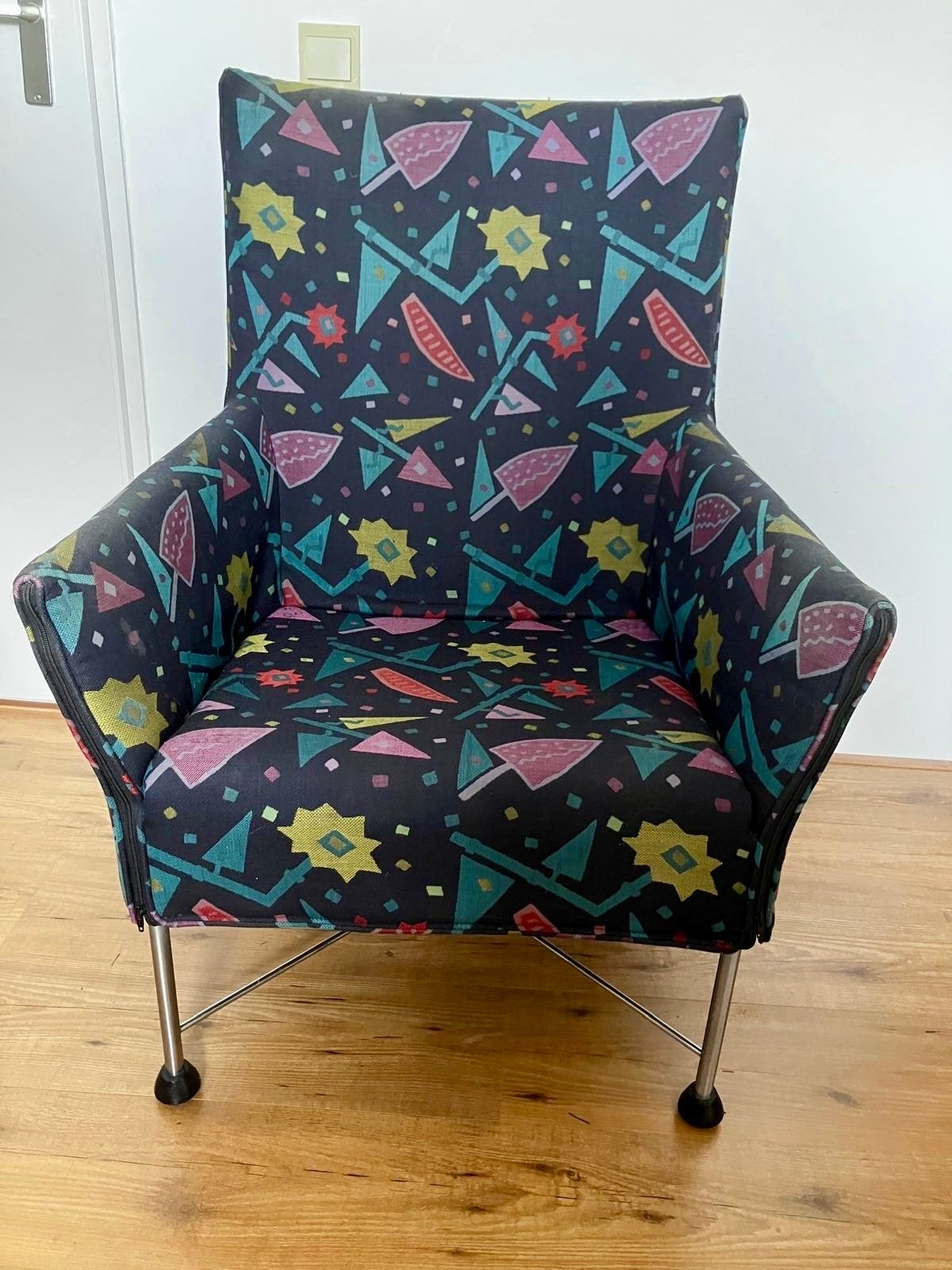 Vintage fauteuil Montis Charly met stoffen bekleding, Ophalen, Gebruikt, Minder dan 75 cm, Stof