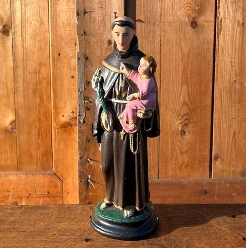 Heilige Antonius met kind beeld origineel 30 cm hoog, Ophalen of Verzenden