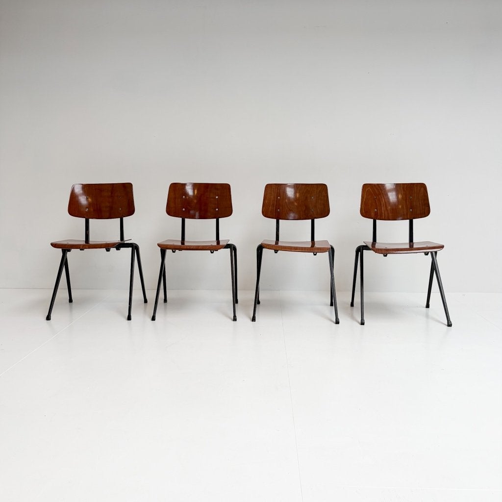 Set van 4 Galvanitas S17 stoelen van Paul Philipsen, Gebruikt, Galvanitas, Bruin, Design