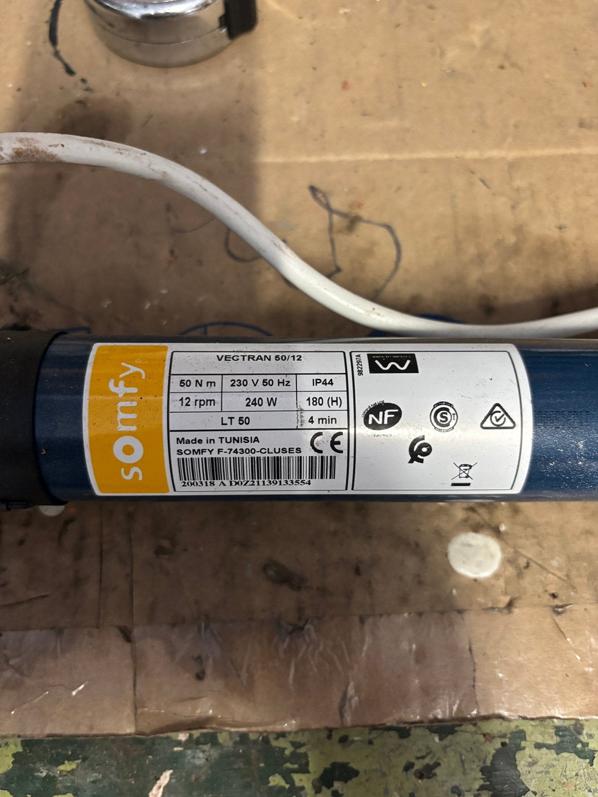 Somfy buismotor vectran 50/12 van knikarmscherm., Gebruikt, Verzenden, 450 cm of meer, Elektrisch