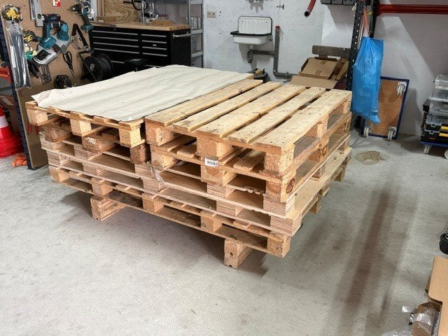 stapel houten pallets, Ophalen, Overige houtsoorten, Minder dan 200 cm, Pallet
