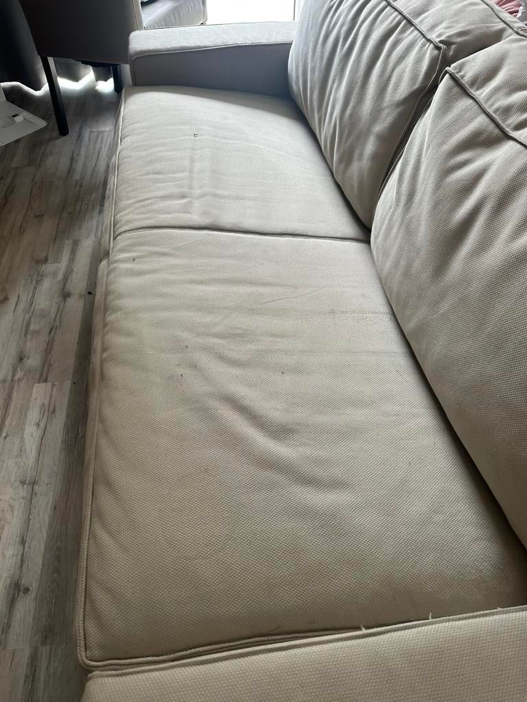 Ikea beige bank, Huis en Inrichting, Banken | Bankstellen, Ophalen, Tweepersoons, 75 tot 100 cm, Zo goed als nieuw