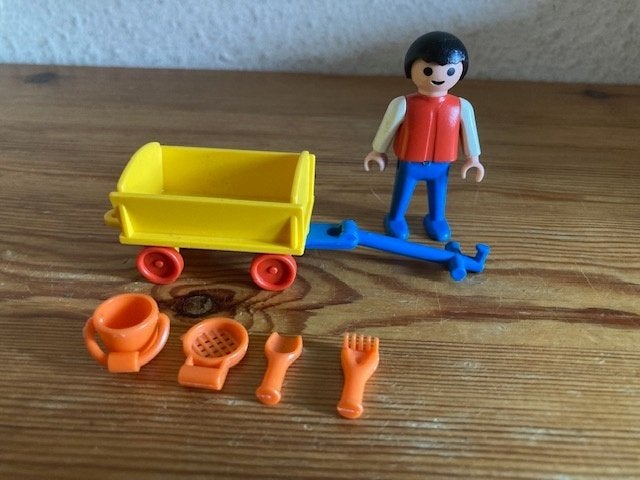 Playmobil vintage jongen met bolderkar 3356 jaren 80 oud, Ophalen of Verzenden, Gebruikt