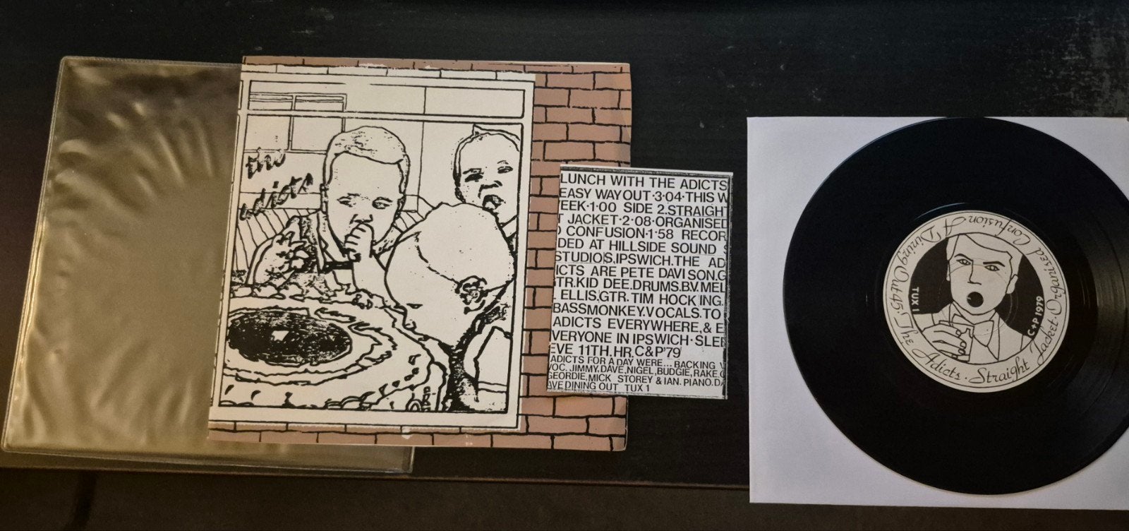The Adicts-Lunch with the Adicts ep punk 1e persing(+insert), 7 inch, Ophalen of Verzenden, Zo goed als nieuw, EP