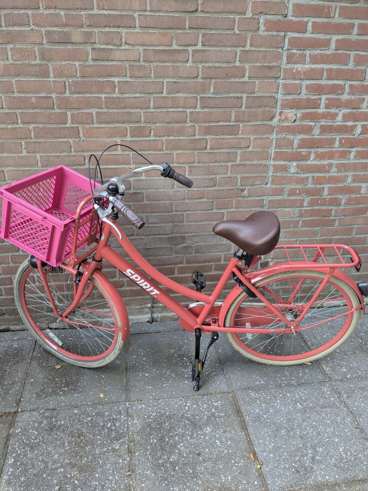 Spirit Meisjesfiets 26 inch met Roze Mand, Minder dan 47 cm, Ophalen, Gebruikt, Overige merken