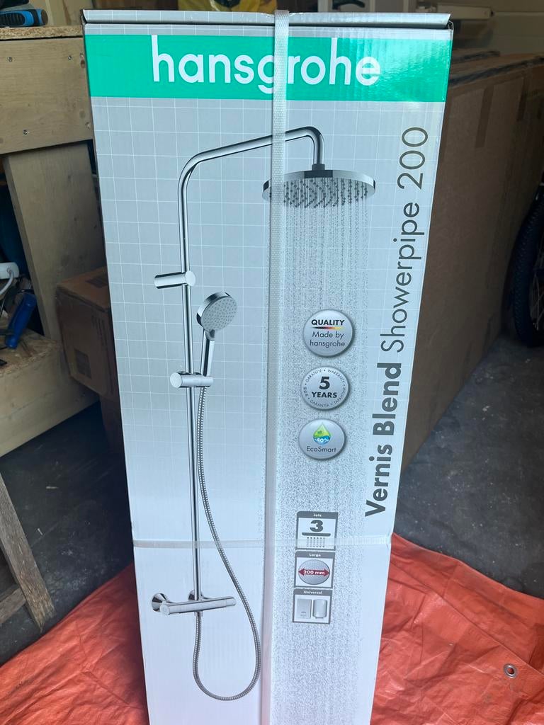 Hansgrohe Vernis Blend Showerpipe 200 Douchesysteem, Ophalen of Verzenden, Nieuw, Chroom, Douche