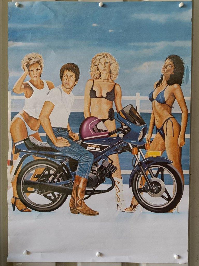 Originele 1980 vintage Honda MB5 MB50 MT50 MT5 poster, Fietsen en Brommers, Brommers | Honda, Ophalen of Verzenden, Zo goed als nieuw