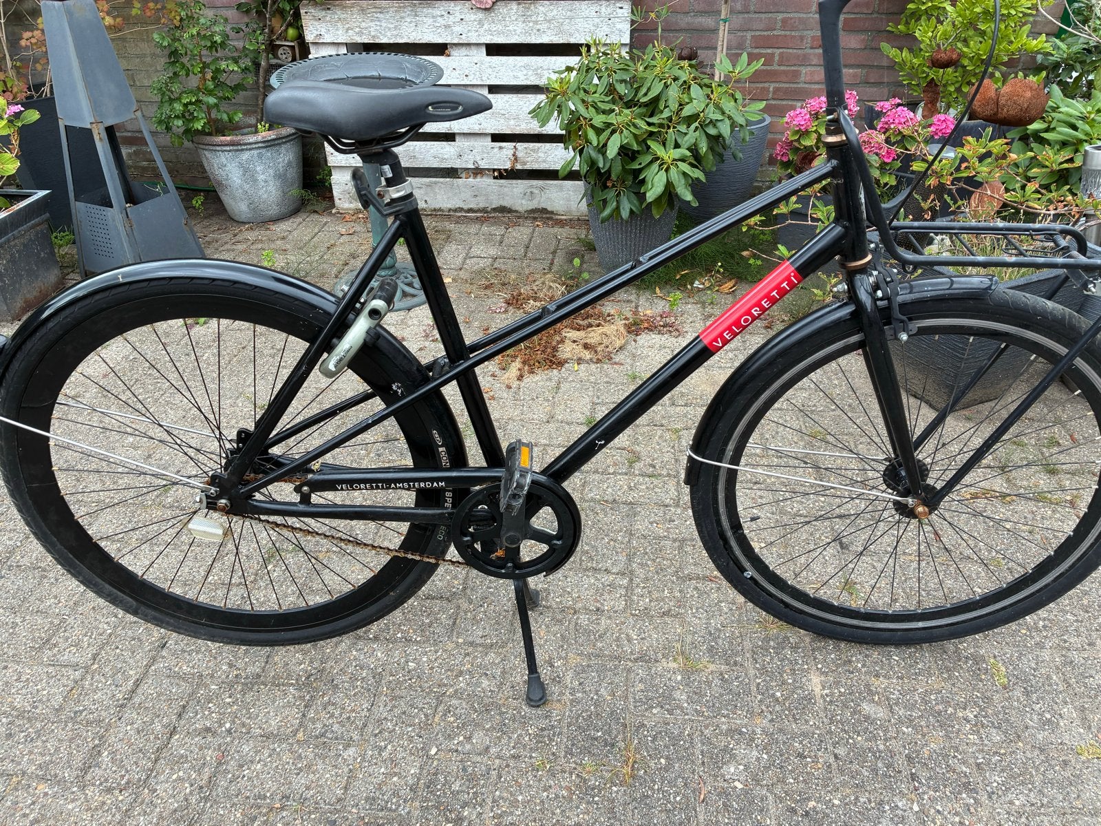 Veloretti Dames/Herenfiets met Terugtraprem en AXA Slot, Terugtraprem, Ophalen, Overige merken, 53 tot 56 cm