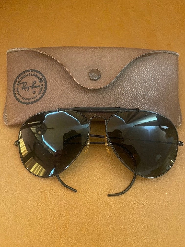 Vintage B&L Ray-Ban zonnebril 62mm Black Outdoorsman O51, Ray-Ban USA, Gebruikt, Zonnebril, Zwart