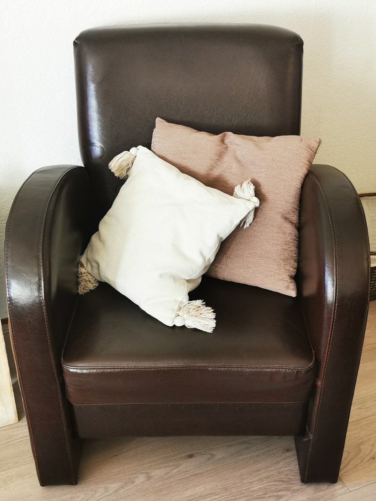Comfortabele lederen fauteuils 2 X, Huis en Inrichting, Fauteuils, Ophalen, Gebruikt, Klassiek, Comfortabel, 75 tot 100 cm