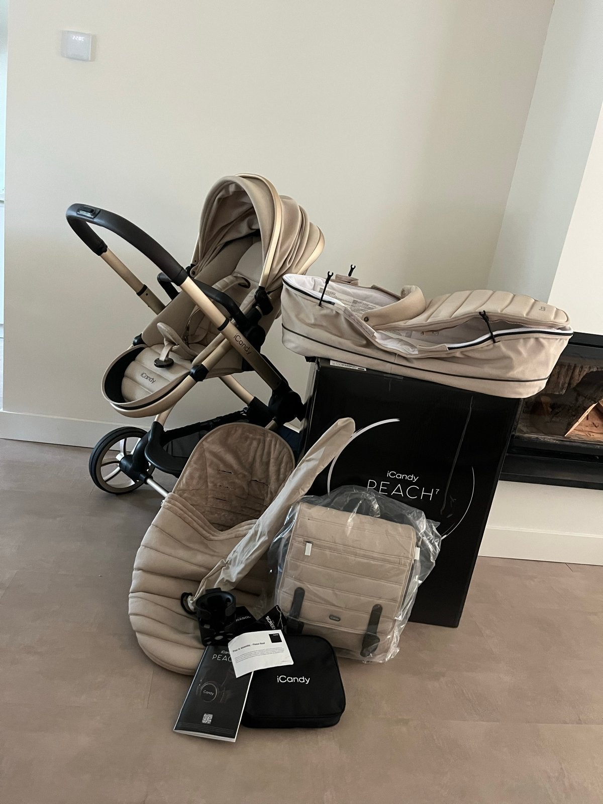 iCandy Peach 2-in-1 Kinderwagen Biscotti met accessoires, Zo goed als nieuw, Combiwagen, Met reiswieg, Ophalen