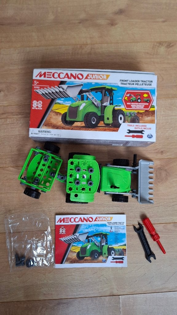 Meccano Junior Frontlader Tractor Bouwset, Ophalen of Verzenden, Zo goed als nieuw, Overige merken