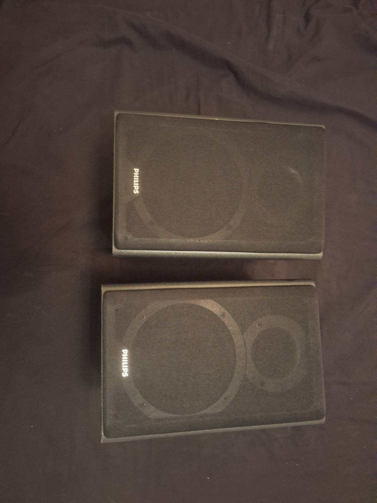 Philips zwarte speakers 60 watt met draaiknop aansluitingen, Ophalen of Verzenden, Zo goed als nieuw