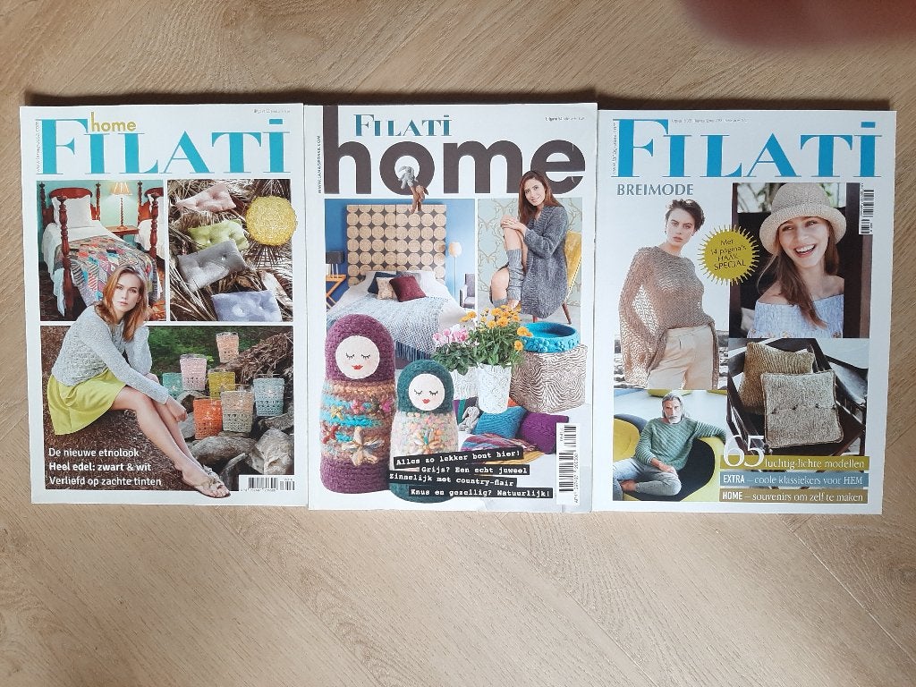 Filati Home en Breimode tijdschriften (3 stuks), Ophalen of Verzenden, Zo goed als nieuw, Breien of Haken, Patroon of Boek