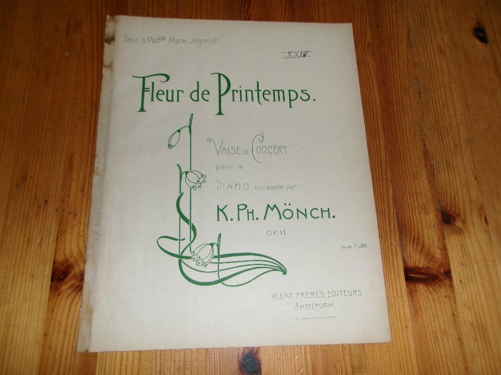 Fleur de printemps - k. Ph. Monch, Gebruikt, Ophalen of Verzenden, Artiest of Componist, Piano