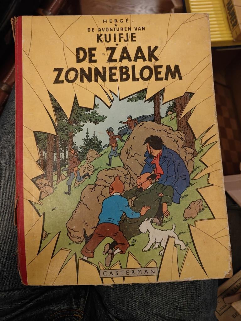 Kuifje: De Zaak Zonnebloem - Eerste Druk (1956), Eén stripboek, Ophalen of Verzenden, Gelezen, Hergé