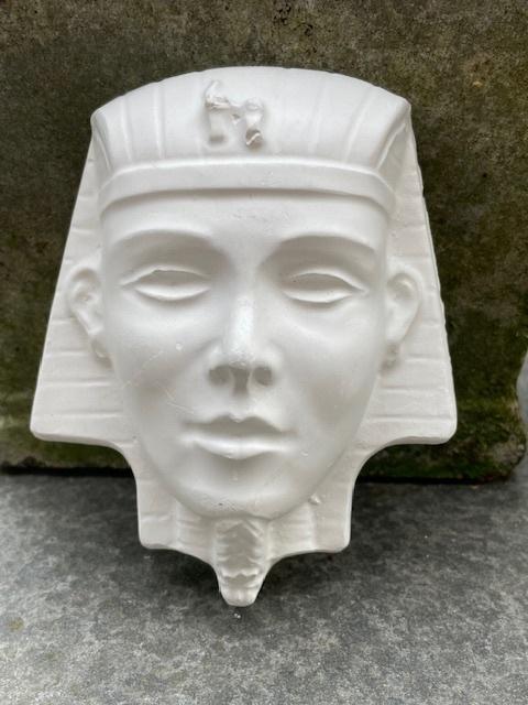 Wit beeld van gips. Farao / Sphinx / Toetanchamon King Tut., Ophalen, Zo goed als nieuw, Mens