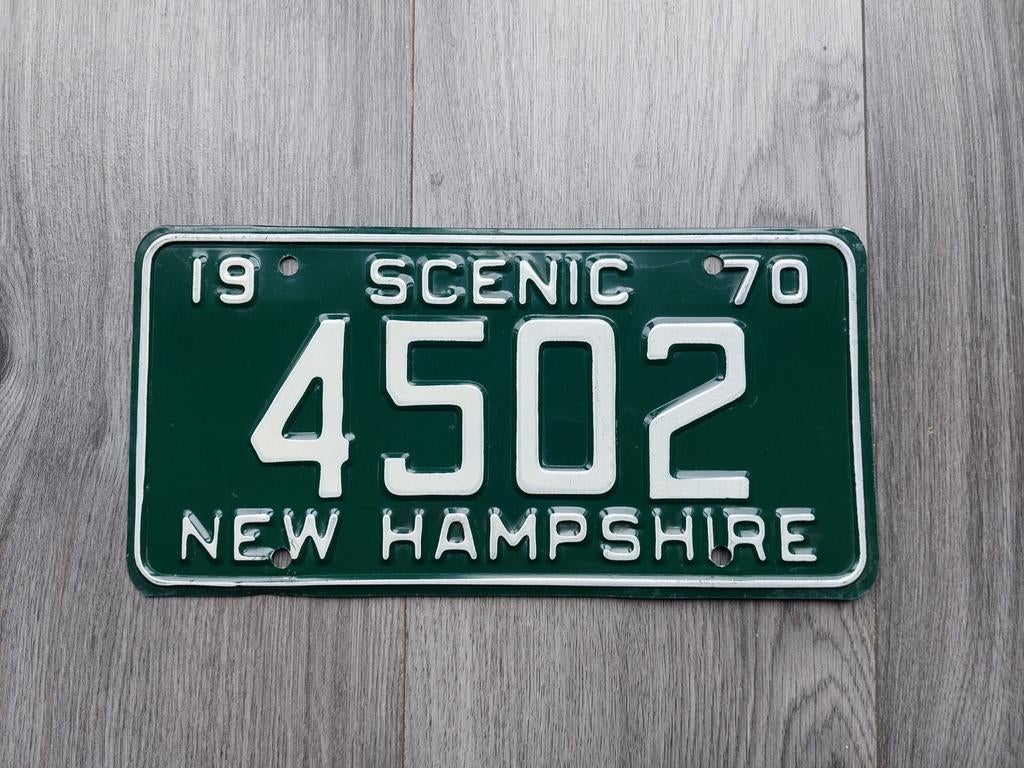 Kenteken 1970 New Hampshire USA Nummerplaat Nummerbord, Ophalen of Verzenden, Gebruikt, Auto's
