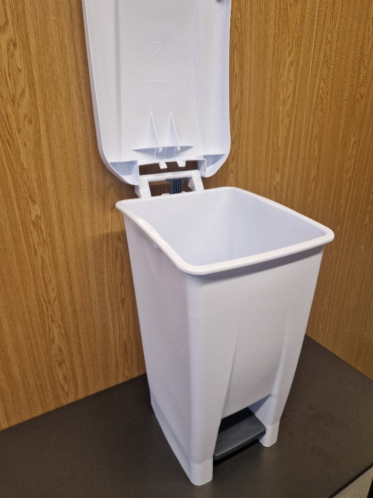 Afvalbak 60 Liter met Voetpedaal Wit (nieuw), Ophalen, 50 – 75, Kunststof, Met pedaal