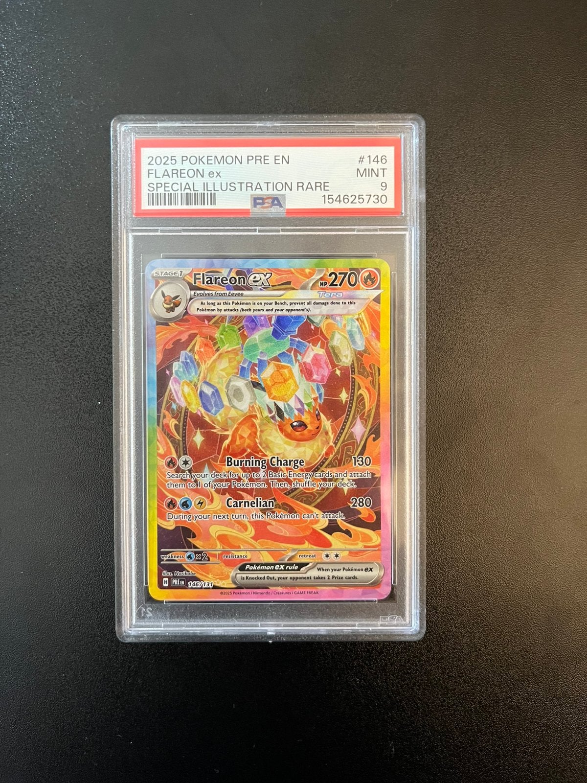 Flareon ex alt art PSA 9 pokemon kaart, Ophalen of Verzenden, Zo goed als nieuw