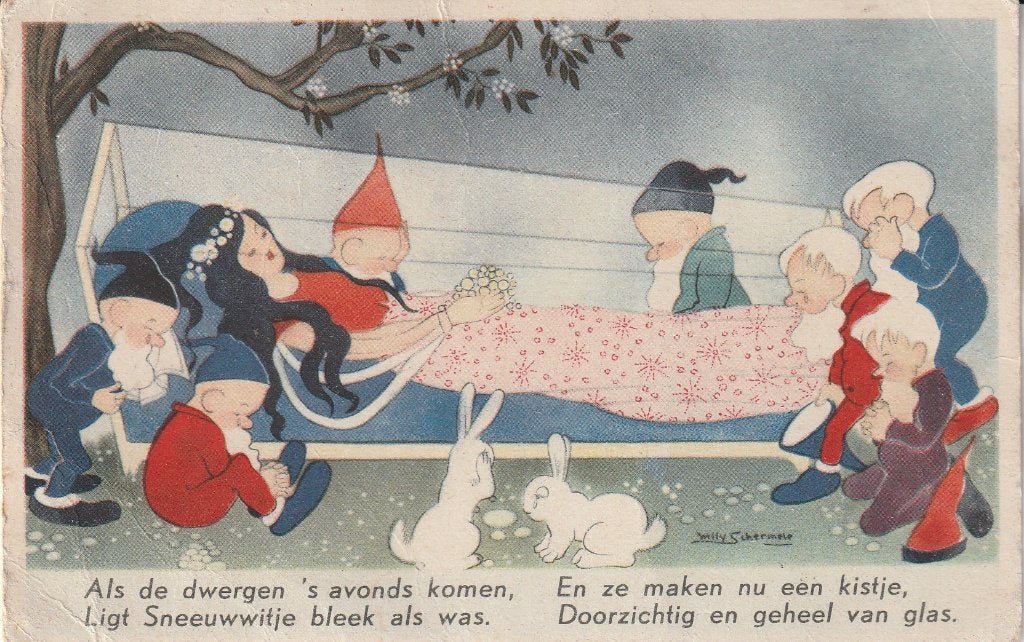 Sneeuwwitje en de zeven dwergen Milly Schermele  1943, Ophalen of Verzenden, 1940 tot 1960, Gelopen, Overige thema's