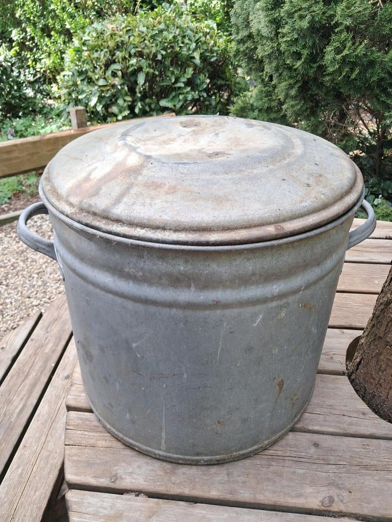 Grote zinken pan met deksel, Tuin en Terras, Tuinwanddecoratie, Ophalen