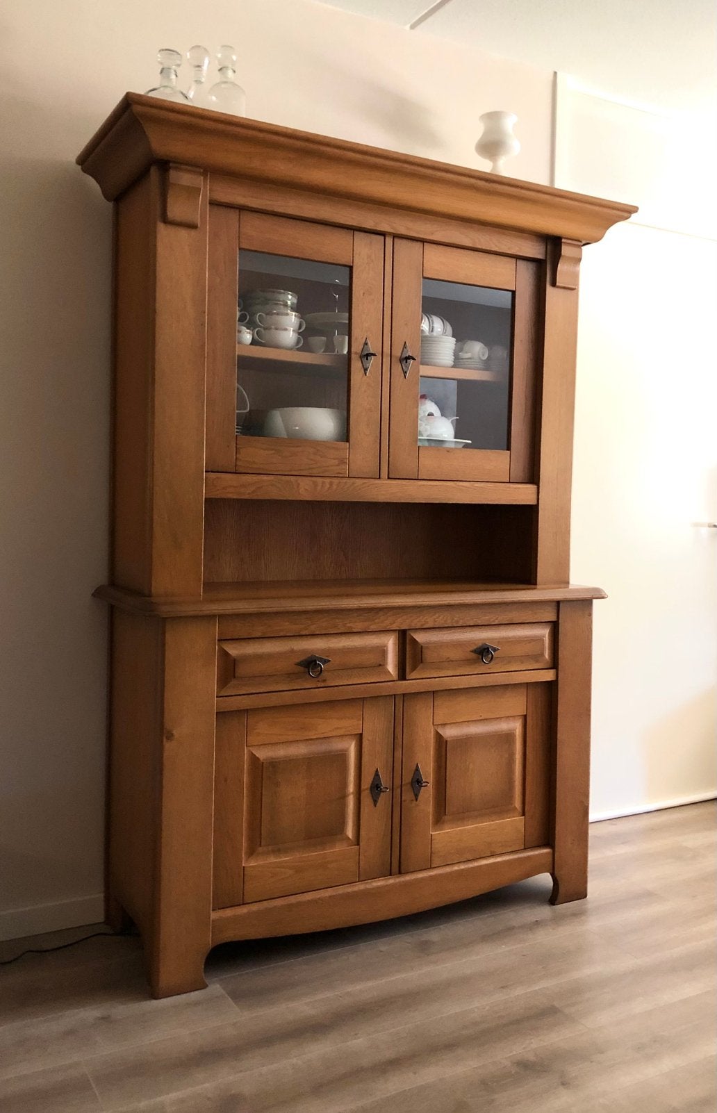 Mooie grote buffetkast  massief eiken, Ophalen, Gebruikt, 100 tot 150 cm, Eikenhout