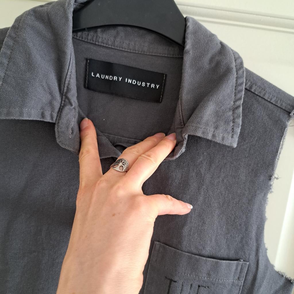 Laundry Industry “The Dam” gilet grijze blouse mt 38 48849, Maat 38/40 (M), ., Ophalen of Verzenden, Zo goed als nieuw