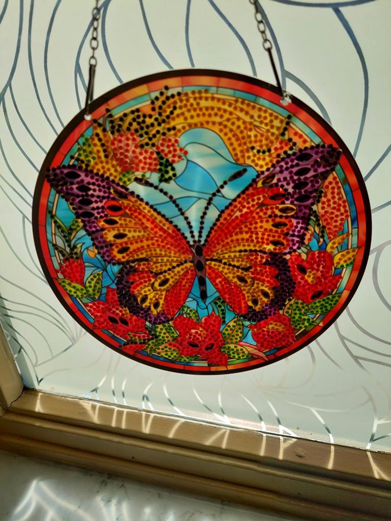 Vlinder raam hanger van diamond painting, Ophalen of Verzenden, Zo goed als nieuw