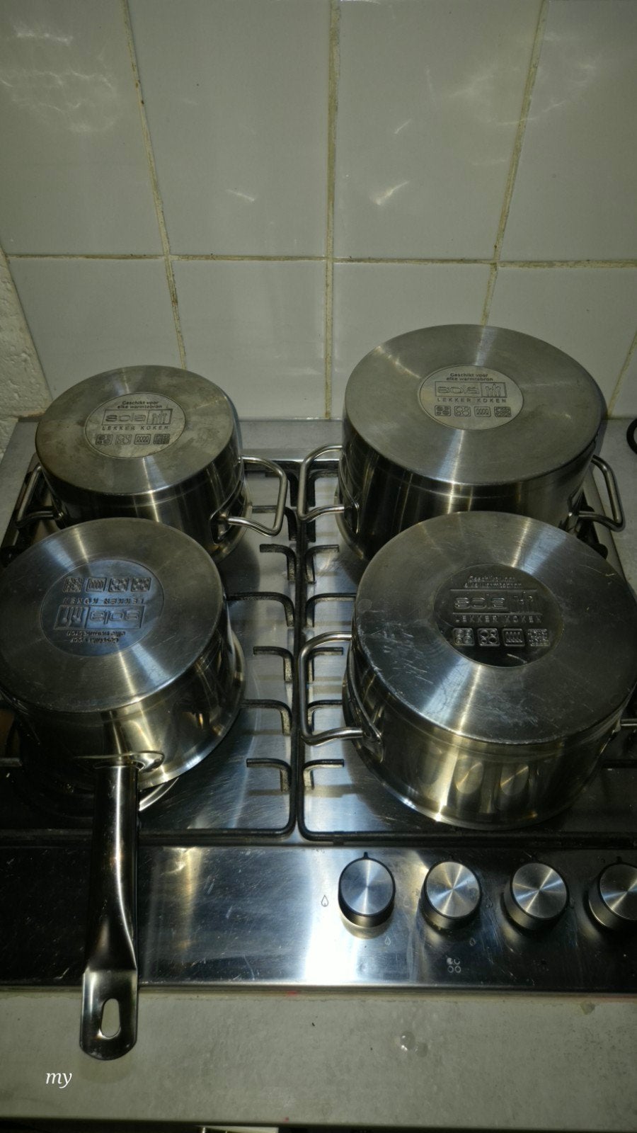 Sola Pannen Set 4 Deels Rvs Kookpan, Nieuw, Gas, Vrijstaand, 4 kookzones