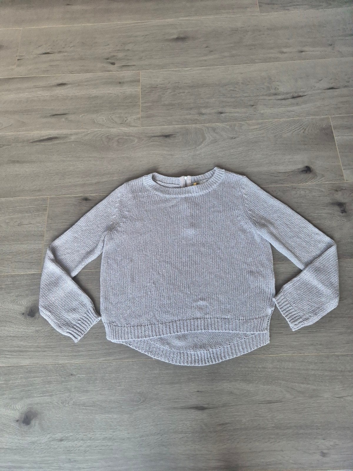 H&M Divided Gebreide Glitter Trui met Rits - Lichtgrijs, H&M Divided, Ophalen of Verzenden, Maat 36 (S), Grijs