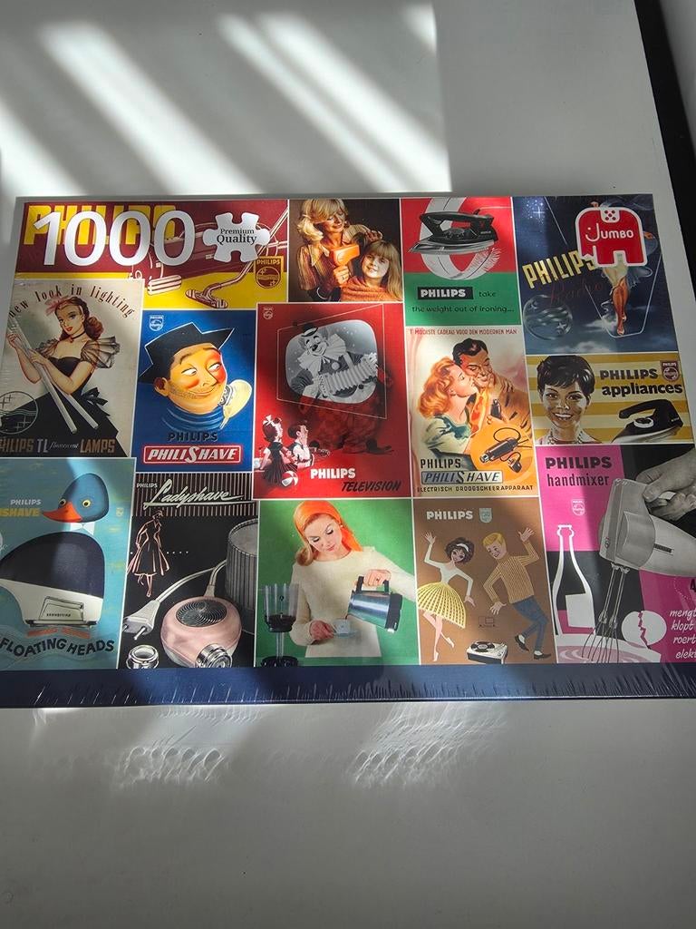 Nieuwe Philips Retro Reclame Puzzel - 1000 stukjes, Ophalen of Verzenden, 500 t/m 1500 stukjes, Nieuw, Legpuzzel