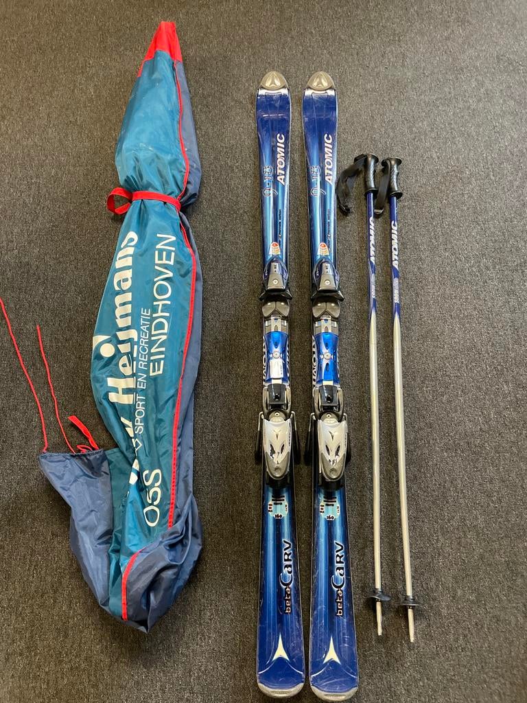 Atomic Beta Carv Ski's met Stokken en Tas, 160 tot 180 cm, Gebruikt, Ophalen of Verzenden, Carve