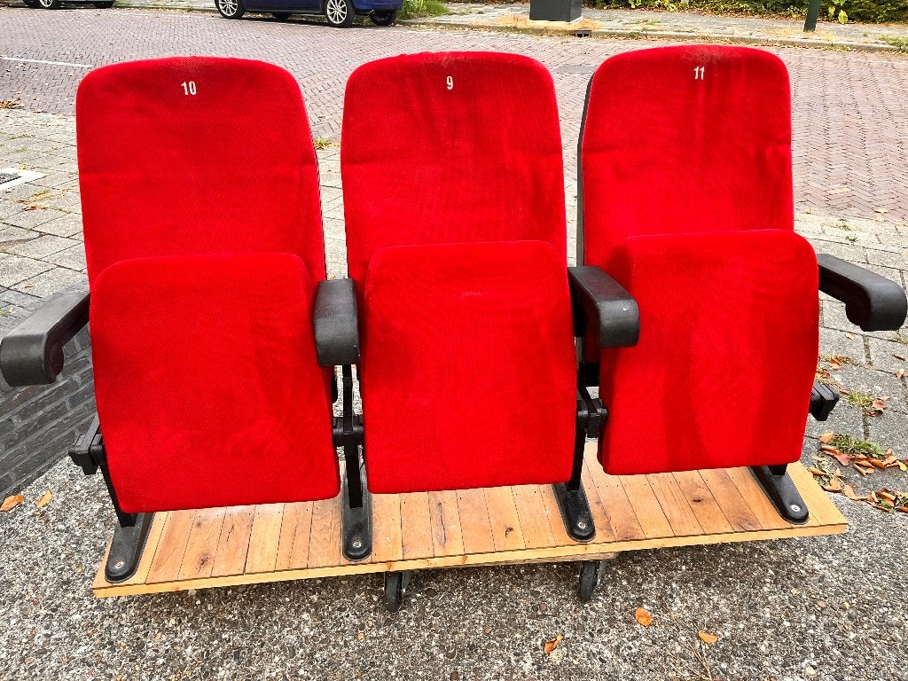 Bioscoopstoelen, Ophalen, Gebruikt, Rood, Eén