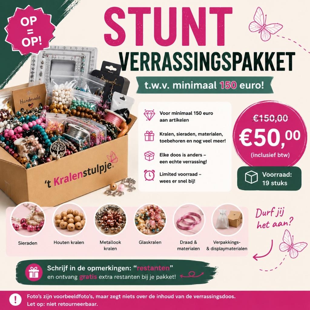 Stunt verrassingspakket kralen en sieradenonderdelen, Hobby en Vrije tijd, Kralen en Sieraden maken, Ophalen of Verzenden, Nieuw