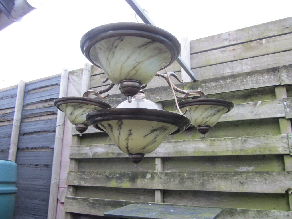 ZEER MOOIE GROTE ART DECO LAMP / KROONLUCHTER, Ophalen, Gebruikt, ART DECO