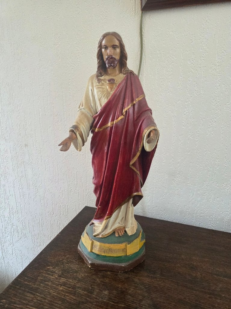 Vintage Heilig Hart Jezus beeld - Religieus beeldje, Ophalen