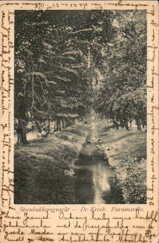 Suriname - Paramaribo - Steenbakkersgracht De Kreek - 1900, Ophalen of Verzenden, Voor 1920, Gelopen, Zuid-Holland