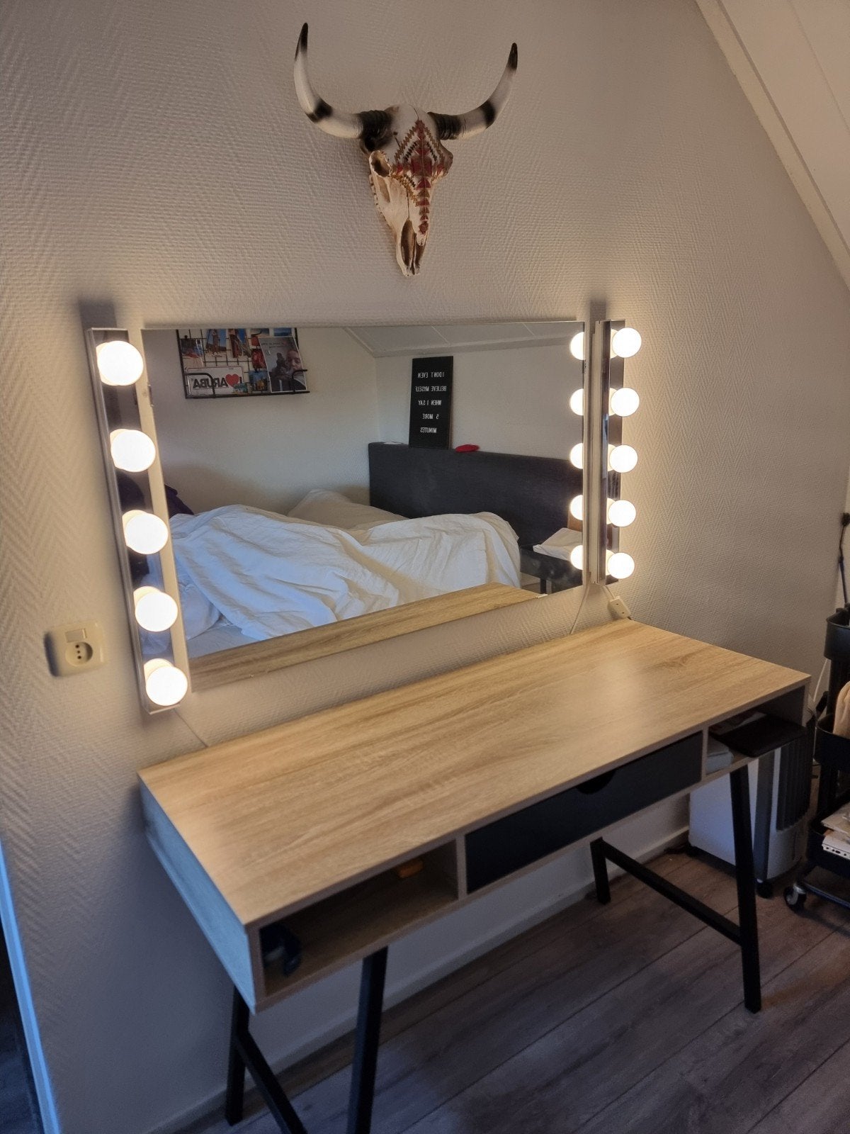 IKEA LETTAN make-up Spiegel  met MUSIK verlichting, Huis en Inrichting, Ophalen, Zo goed als nieuw, Rechthoekig, 50 tot 75 cm