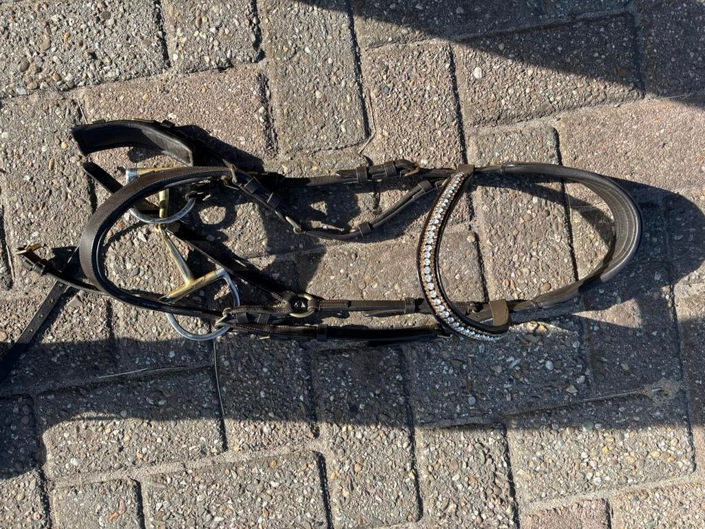 Bruin Anatomisch hoofdstel van horsegear maat Full, Ophalen of Verzenden, Zo goed als nieuw, Dressuur