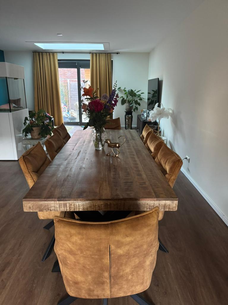 Eetkamer set met stoelen, Huis en Inrichting, Tafels | Eettafels, Zo goed als nieuw, 50 tot 100 cm, 200 cm of meer, Rechthoekig