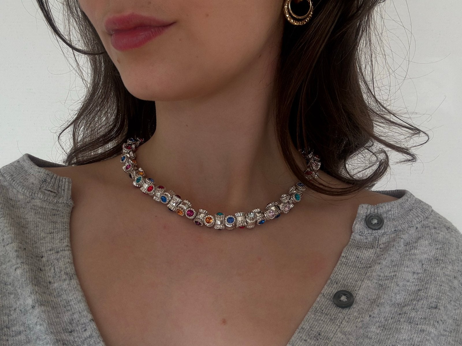 Vintage Rodrigo Otazu ketting, Met kristal, Overige materialen, Overige kleuren, Ophalen of Verzenden