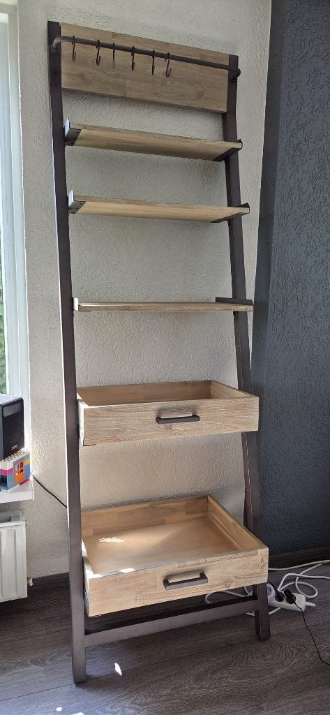 Opbergrek/Wandrek Steelwood van Bommel Wonen, Gebruikt, 200 cm of meer, Met plank(en), Minder dan 150 cm