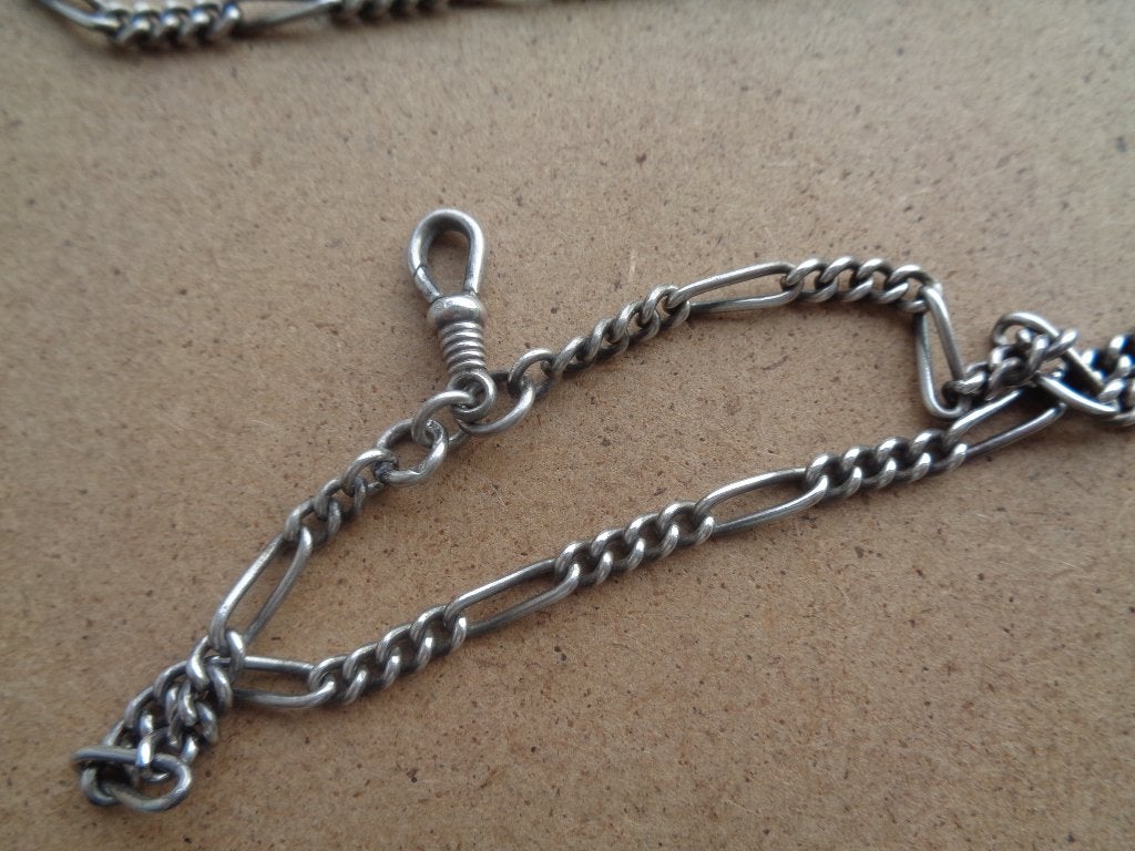 antiek zilveren ketting voor beurs of horloge [730], Verzenden, Zilver, Ketting